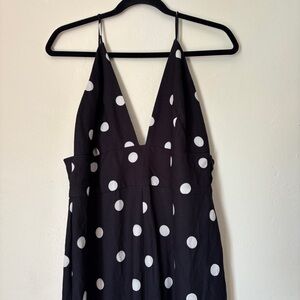 Leyden Women’s Black Polkadot Cami Jumpsuit, Size XL